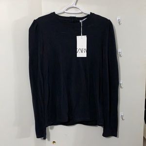 Zara beaded cotton long sleeve shirt